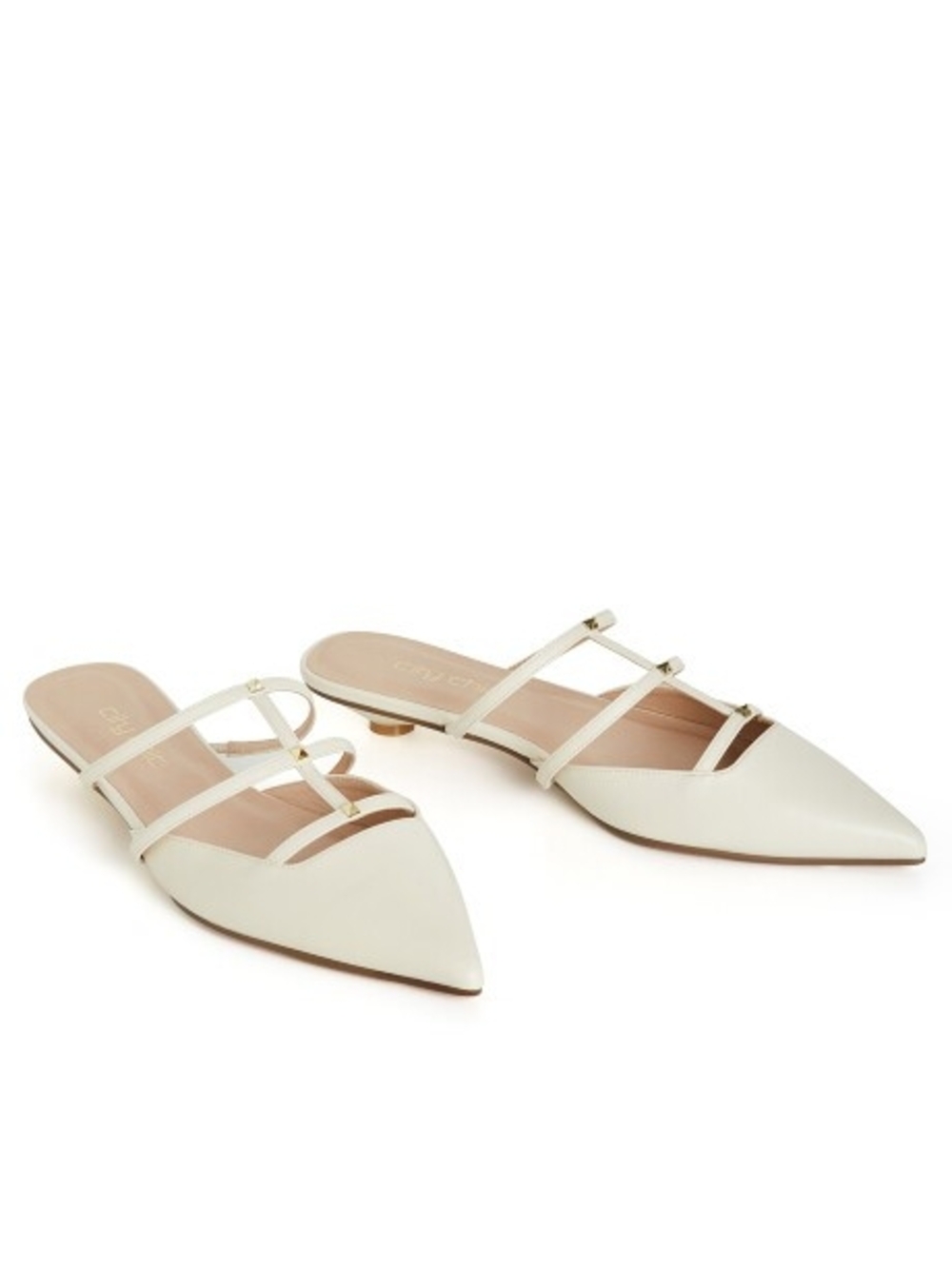 NWT City Chic Azelea Cream Pointed Studded Flats Size 9w